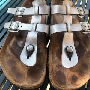 Silver Birkenstocks Size 41